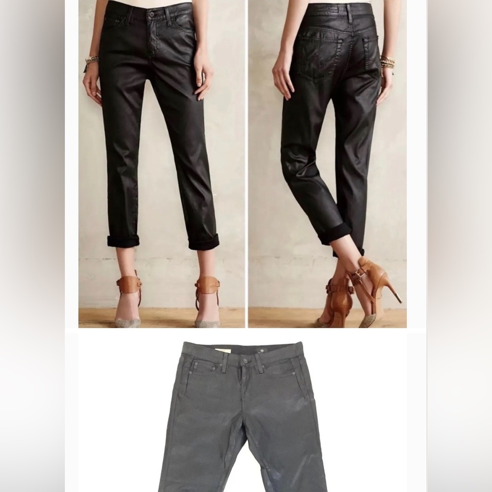 Woman AG ADRIANO GOLDSCHMIED JEANS PANTS BLACK THE BEAU SLOUCHY SKINNY Sz 28
